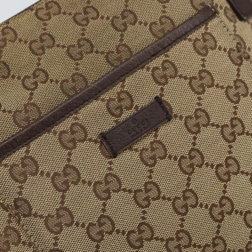 Authentic GUCCI GG Canvas Shoulder Bag Beige Silver 122793 - Picture 6 of 16